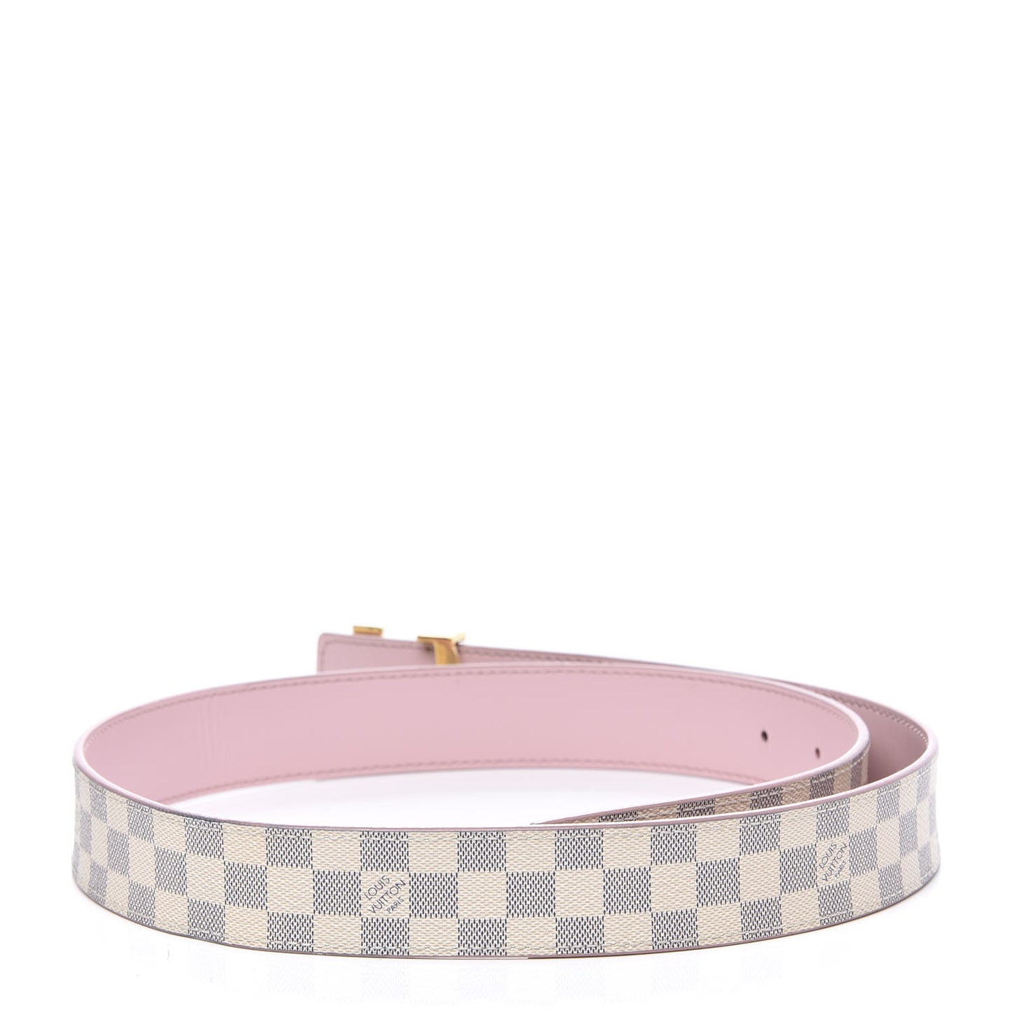 Damier Azur LV Initiales 32mm Belt 80 32 Rose Ballerine