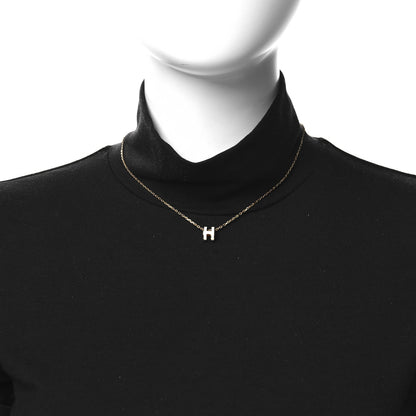 Hermes Lacquered Rose Gold Mini Pop H Pendant Necklace White 2 of 6