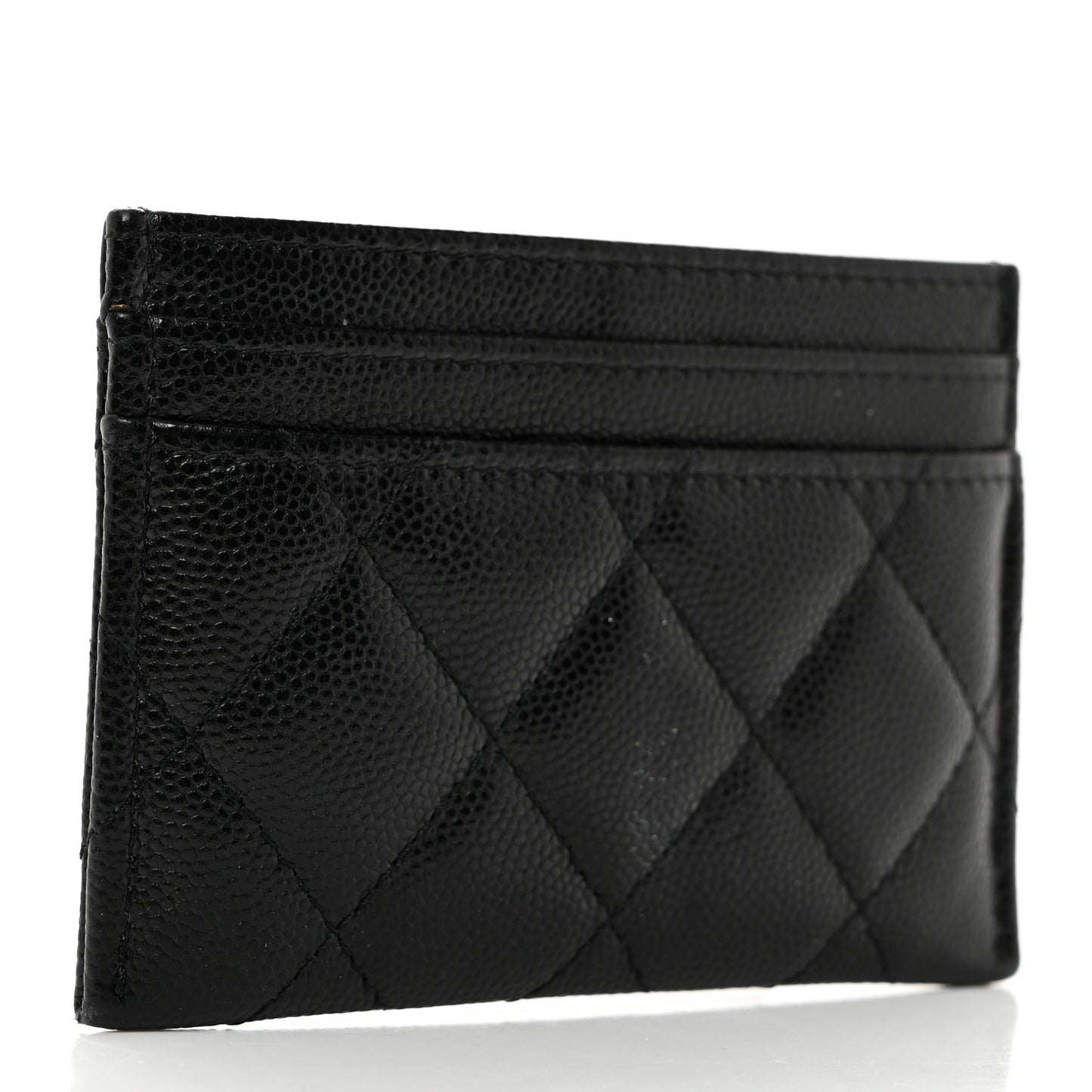 Caviar Quilted French New Wave Card Holder Black