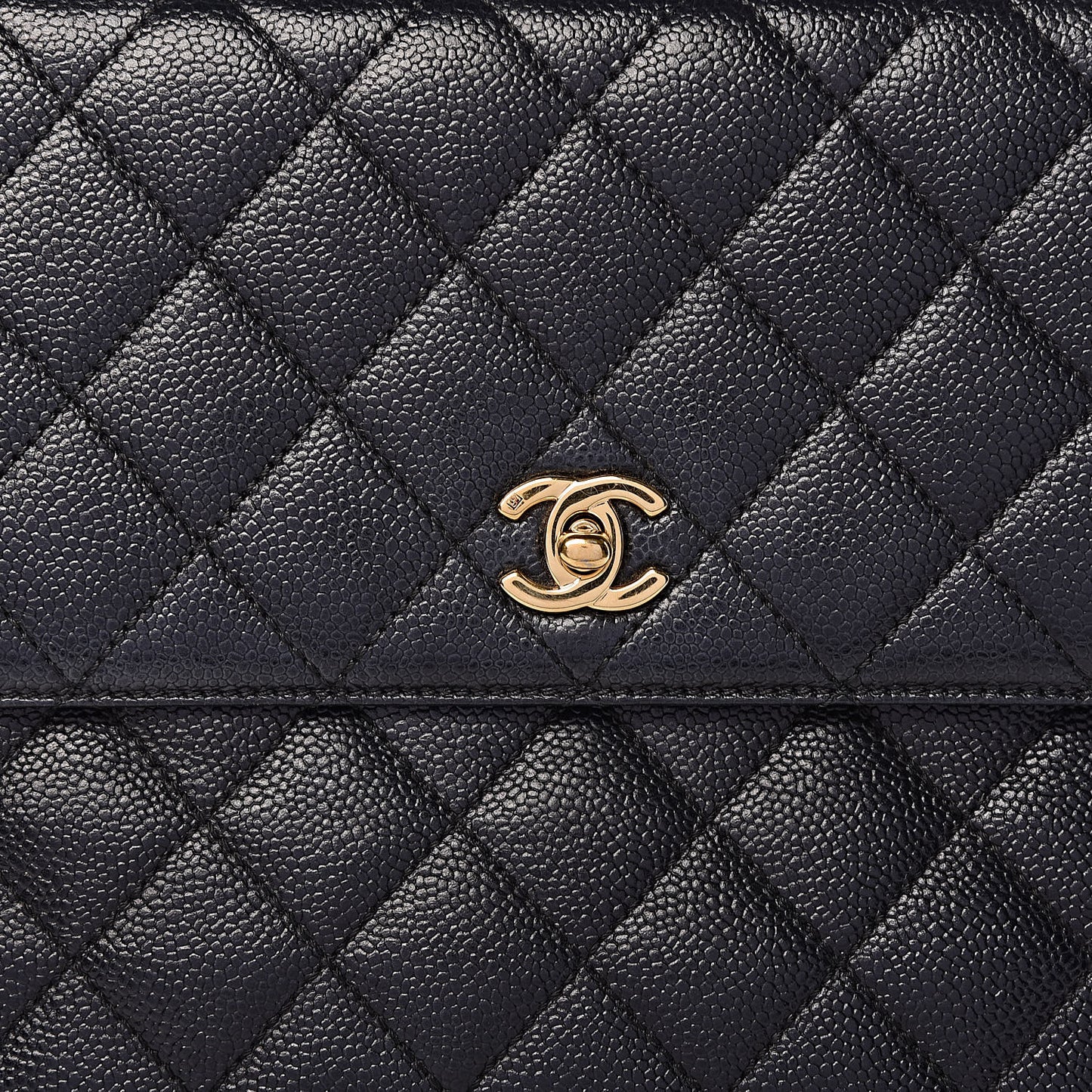 Caviar Quilted Jumbo Kelly Flap Black