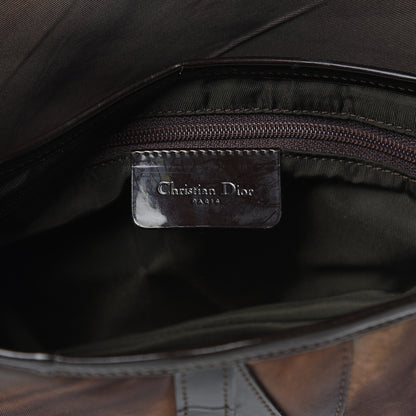Christian Dior Satin Saddle Bag Brown Multicolor 6 of 11