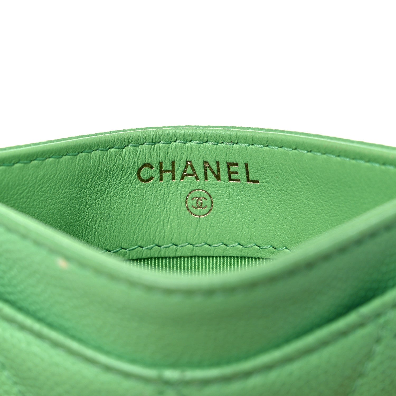Chanel Caviar Quilted Card Holder Green 7 of 14