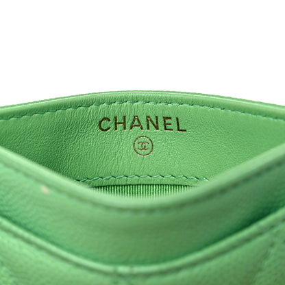 Chanel Caviar Quilted Card Holder Green 7 of 14