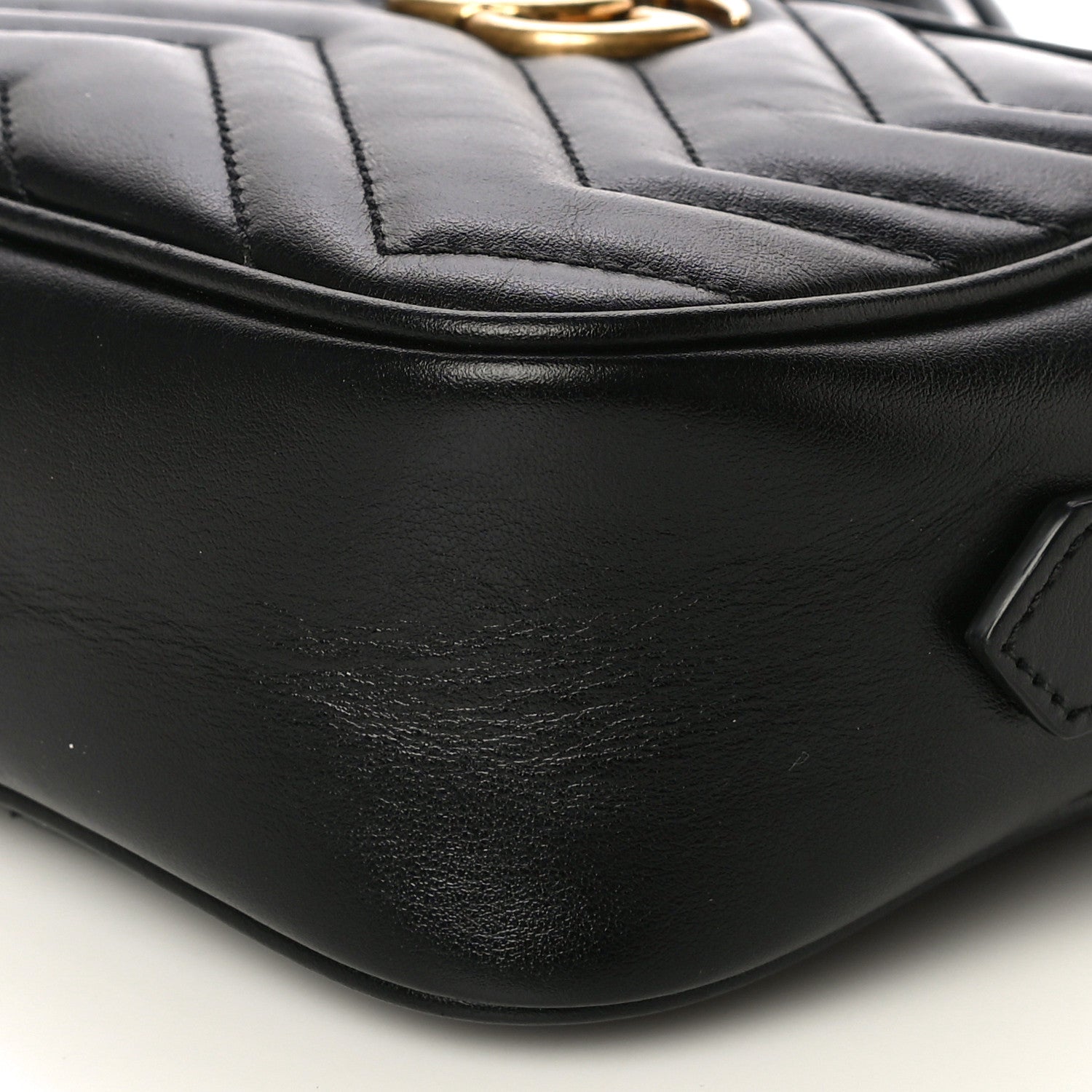 Gucci Calfskin Matelasse Mini GG Marmont Chain Shoulder Bag Black 11 of 11