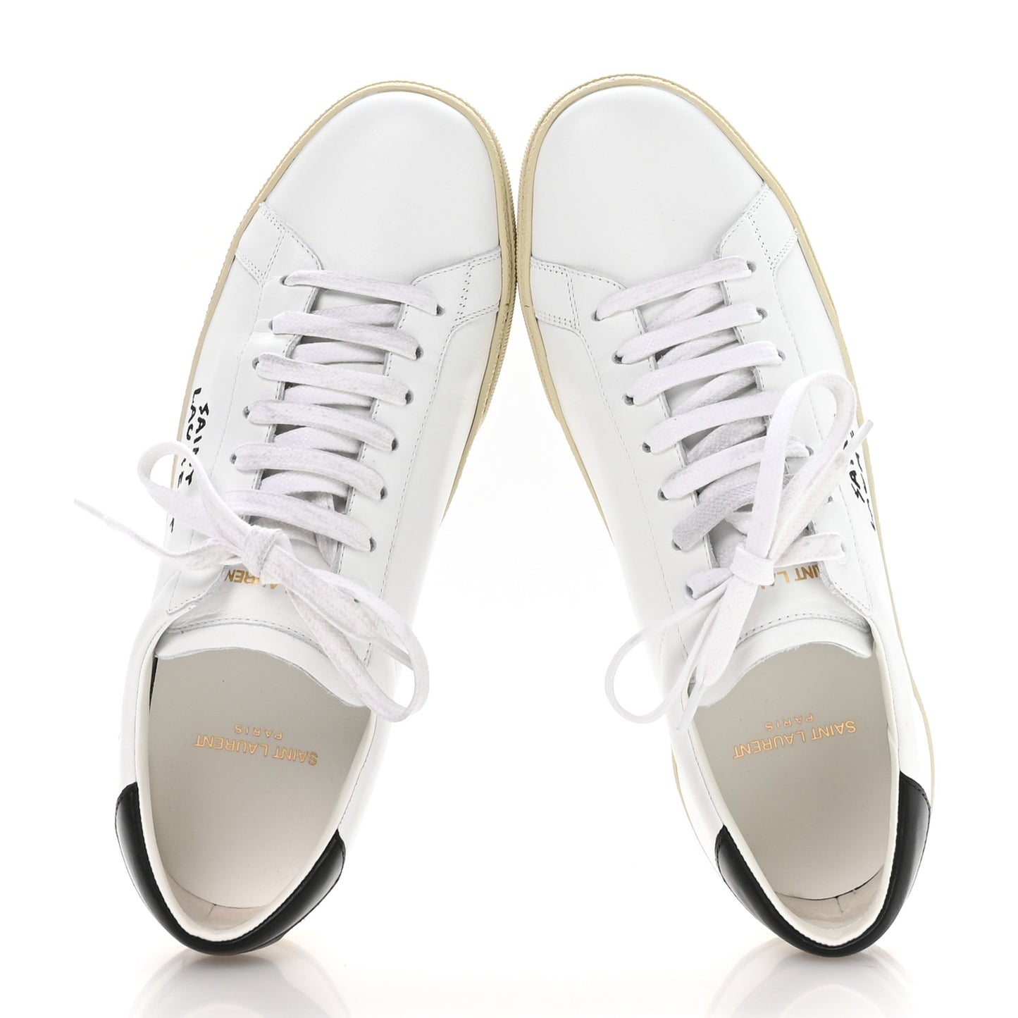 Calfskin Embroidered Court Classic Sneakers 40 White Black