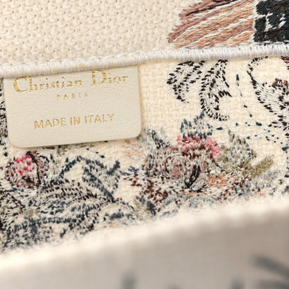 Christian Dior Canvas Embroidered Medium Jardin D'Hiver Book Tote Latte Multicolor 6 of 11