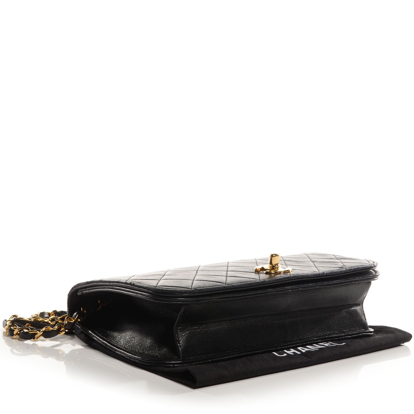Lambskin Quilted Small Flap Bag Black