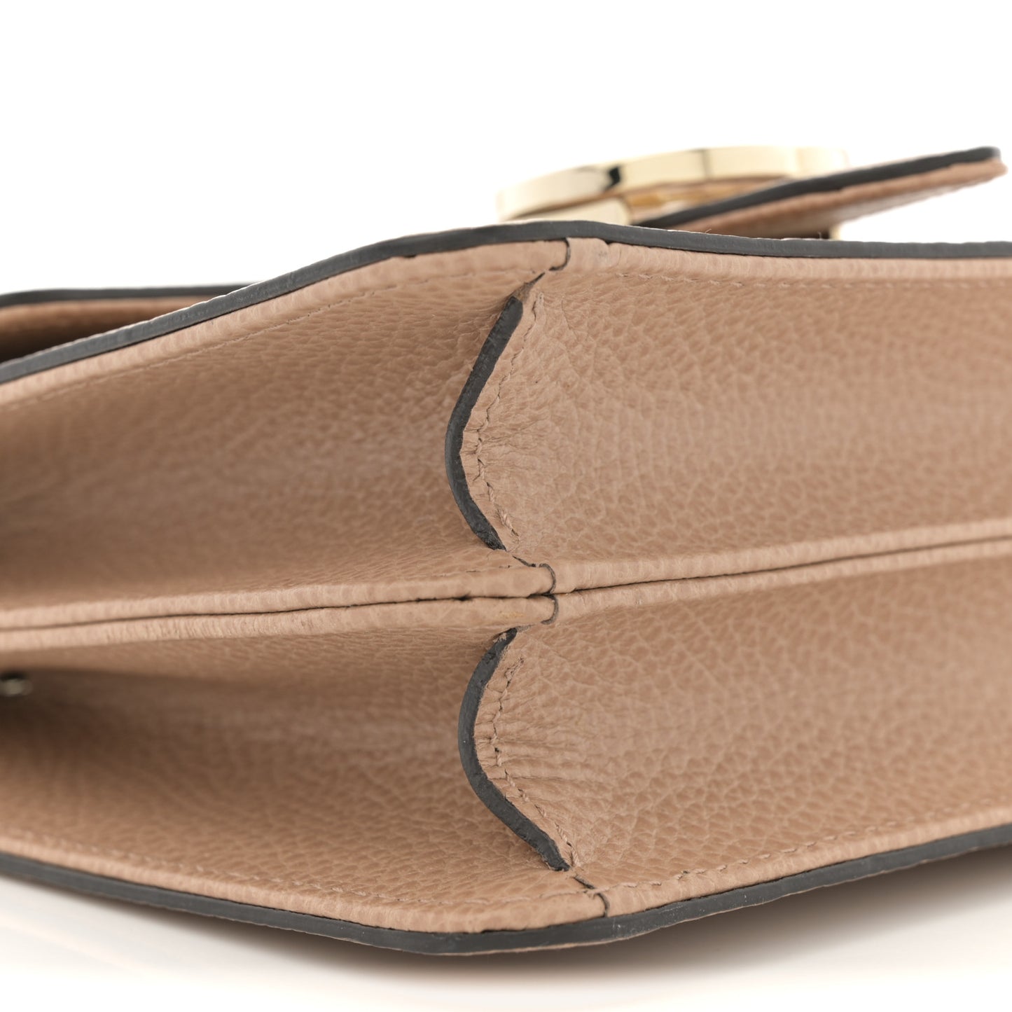 Dollar Calfskin Small Interlocking G Shoulder Bag Camelia