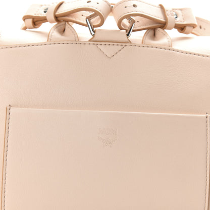 MCM Calfskin Essential Monogram Small Backpack Bisque 7 of 10
