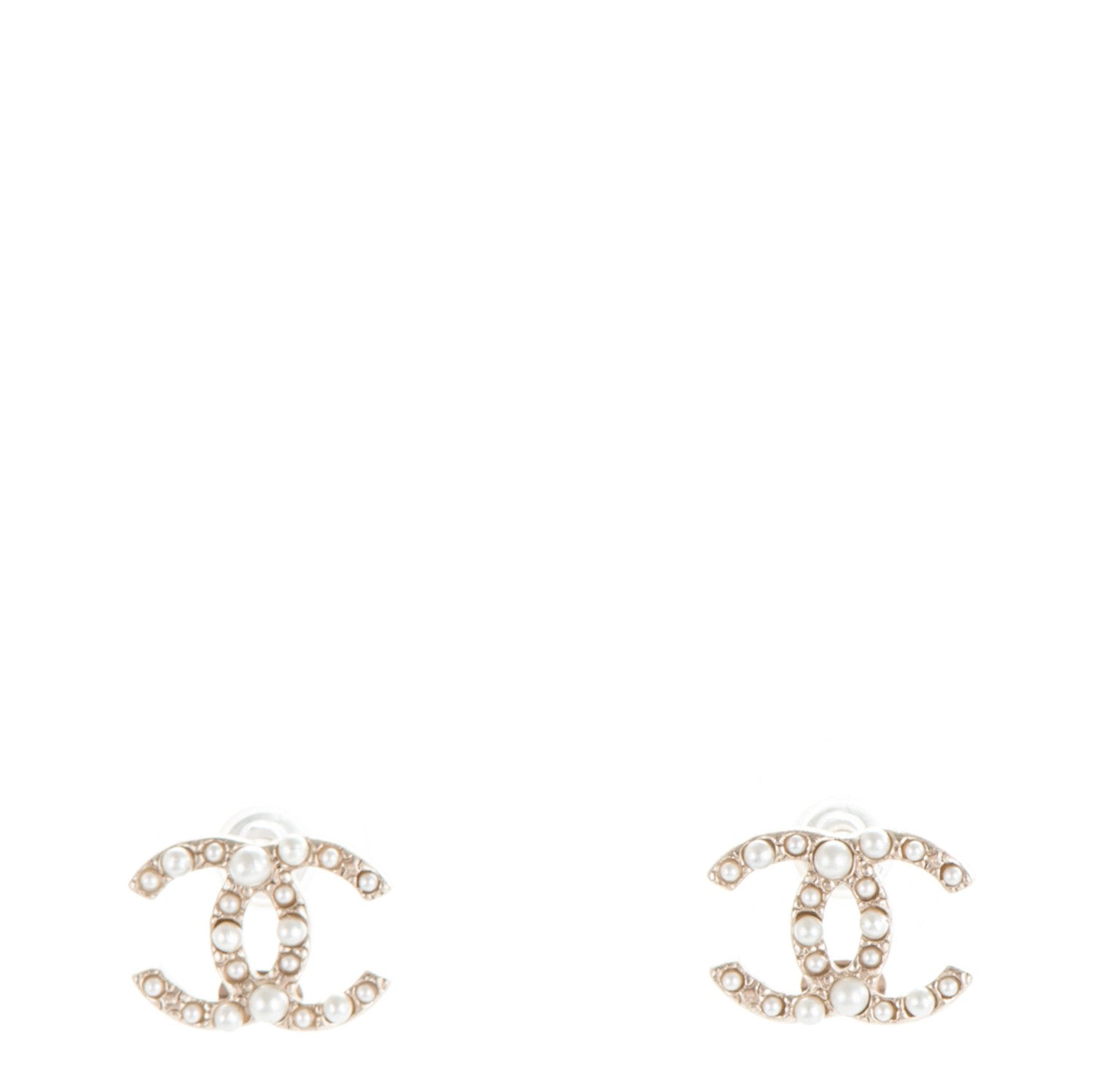 Chanel Pearl CC Earrings Light Gold 1 of 4