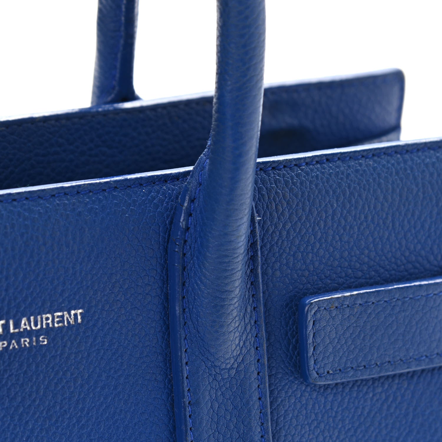 Saint Laurent Grained Calfskin Nano Sac De Jour Royal Blue 9 of 14