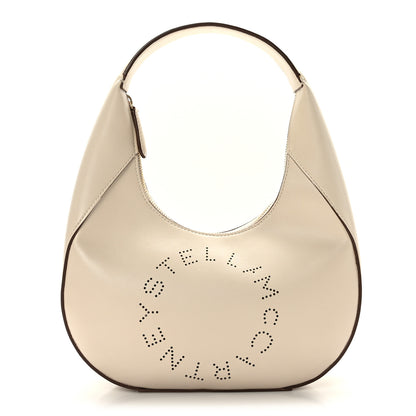 Stella McCartney Eco Alter Nappa Perforated Logo Small Hobo White 1 of 8