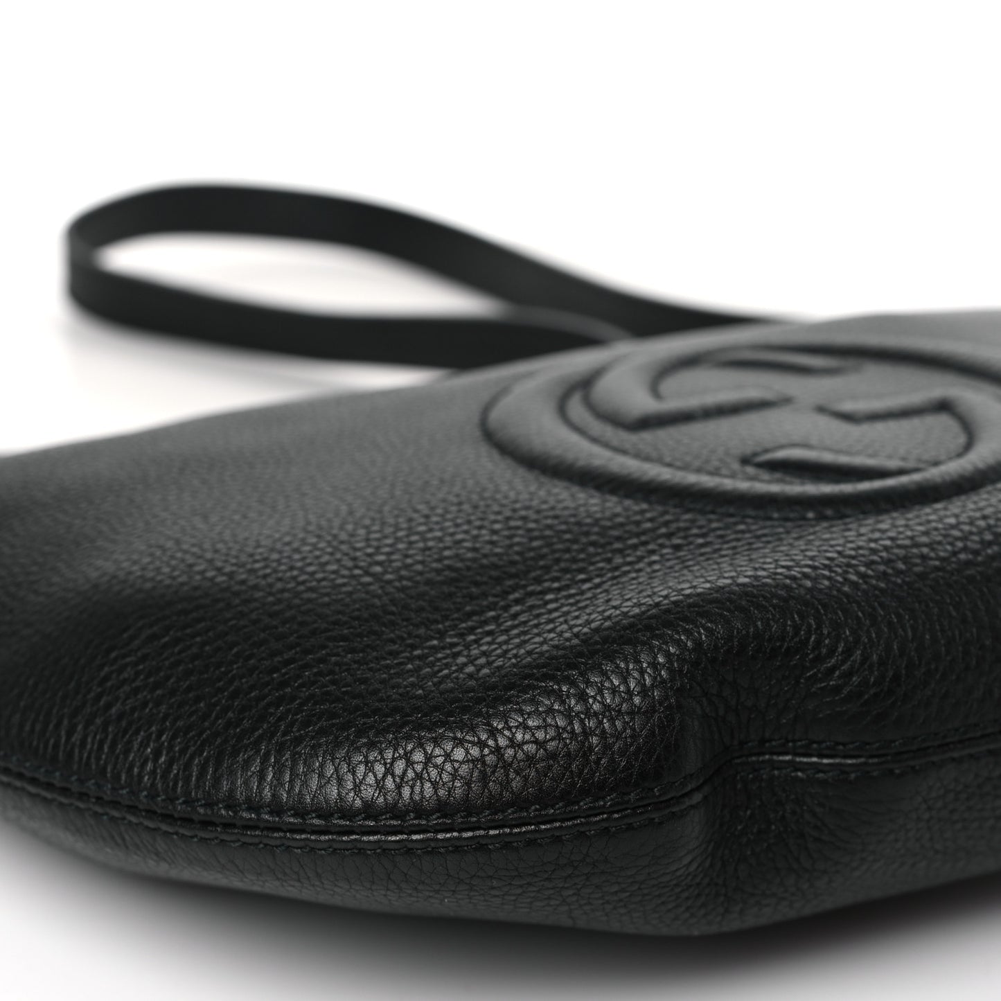 Pebbled Calfskin Small Soho Hobo Black