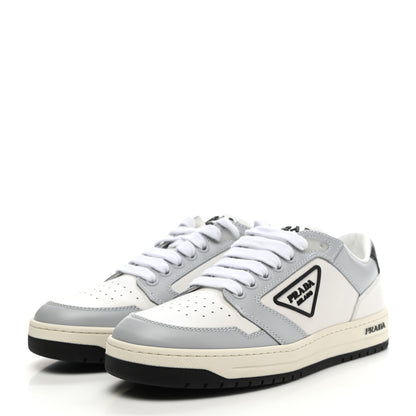 Prada Vitello Sport Spazzolato Rois Rubber Triangle Logo Perforated Womens District Low Top 30mm Sneakers 37 White Fiordaliso 3 of 10