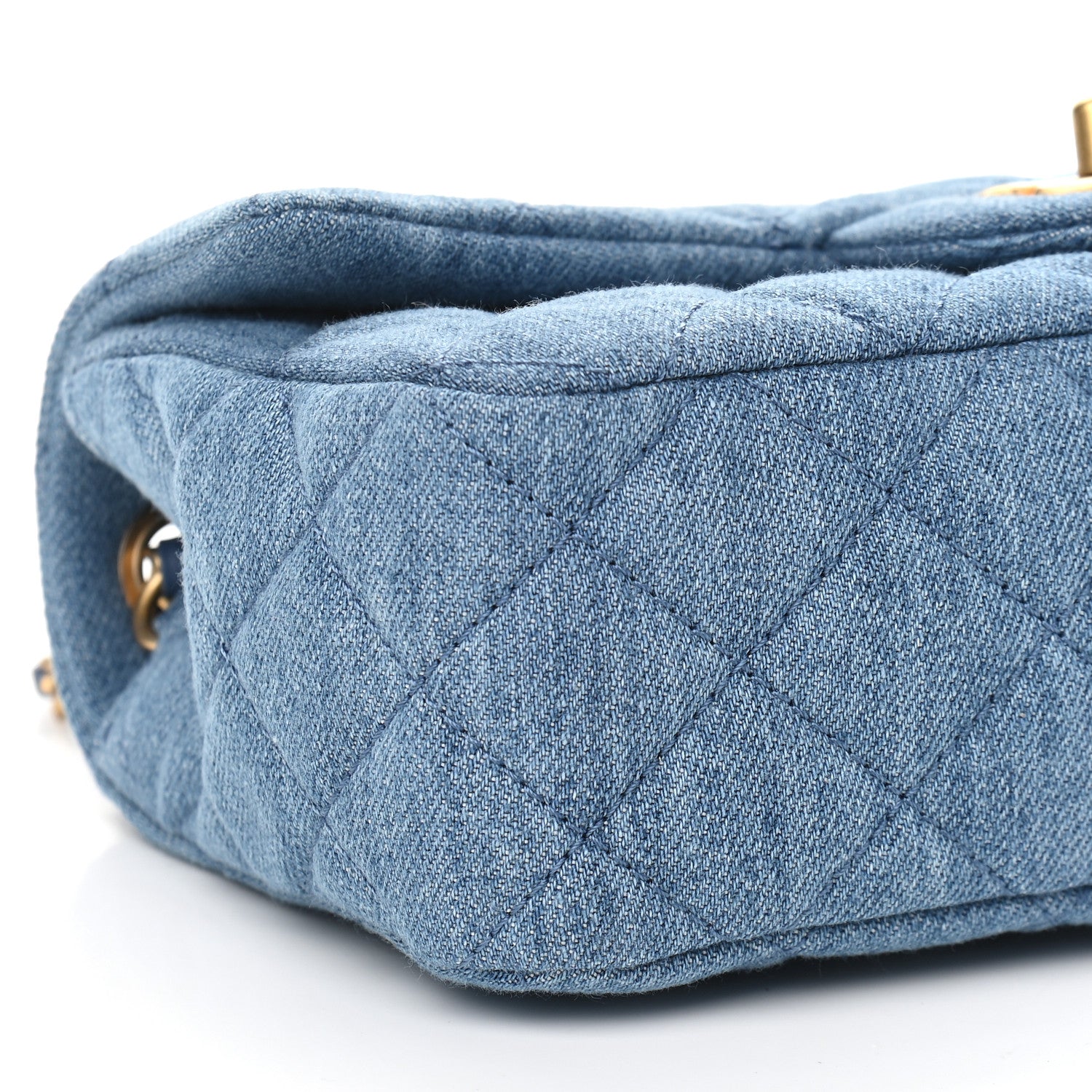 Chanel Denim Quilted Mini Pearl Crush Rectangular Flap Blue 8 of 9