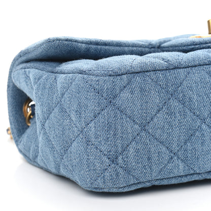 Chanel Denim Quilted Mini Pearl Crush Rectangular Flap Blue 8 of 9