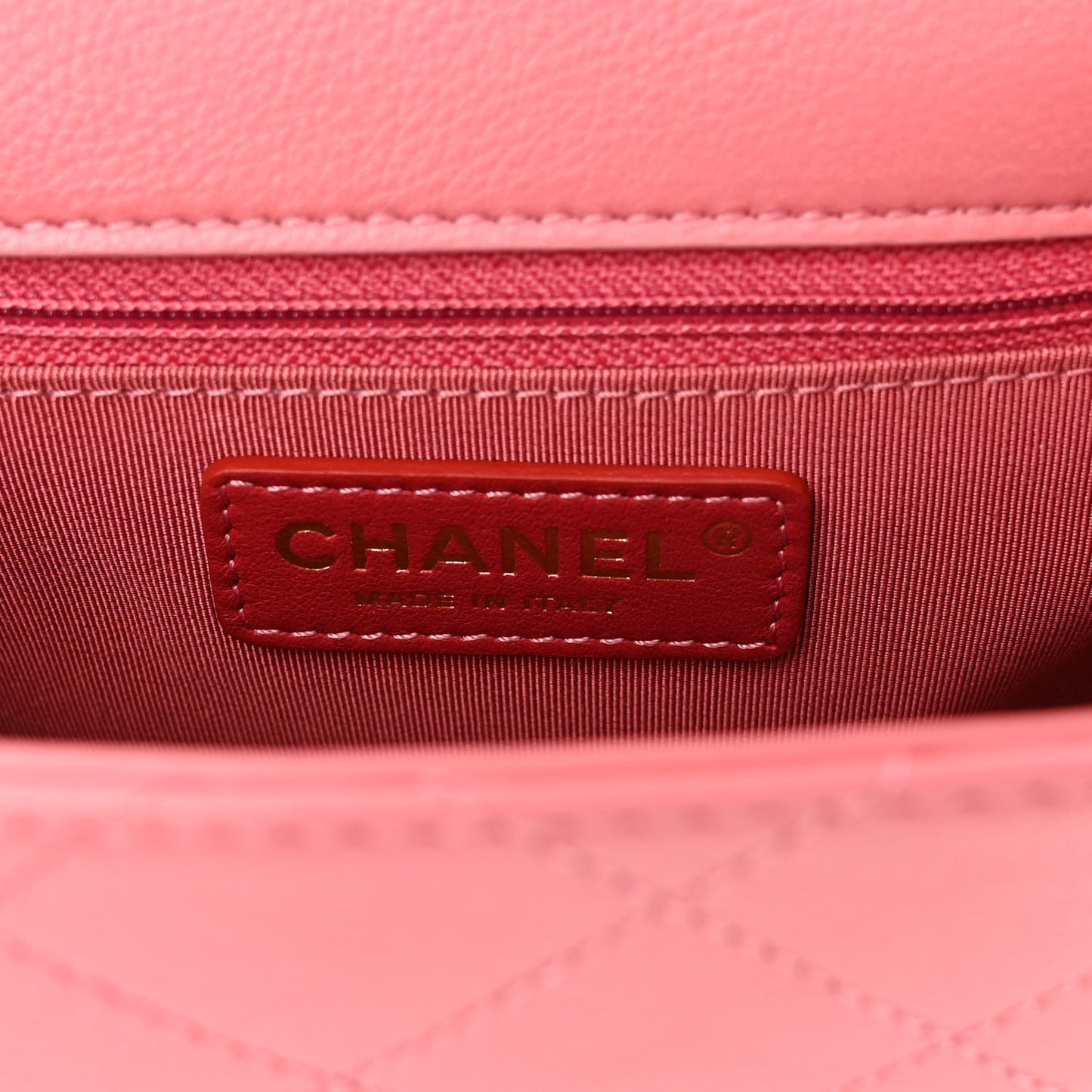 Calfskin Stitched Small Flap Bag Pink