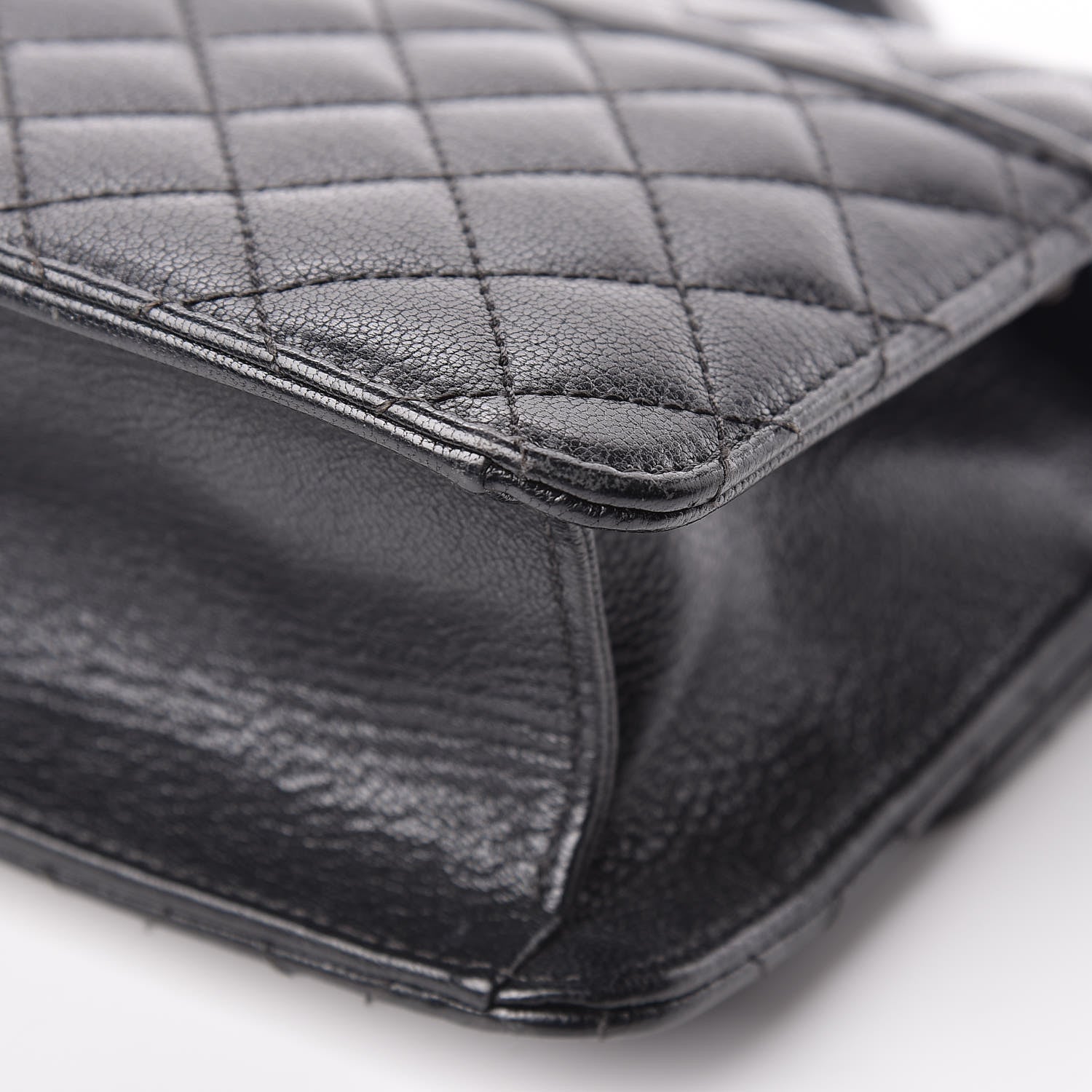 Chanel Goatskin Quilted Small CC University Top Handle Flap Black 10 of 11