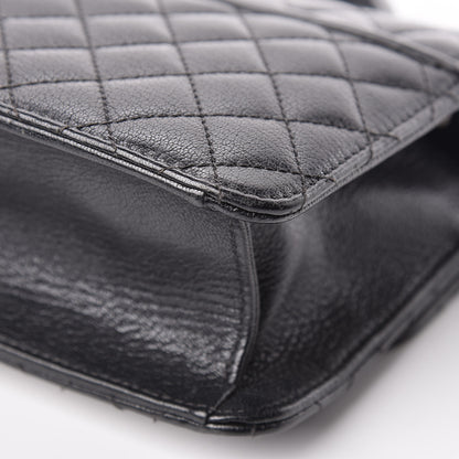 Chanel Goatskin Quilted Small CC University Top Handle Flap Black 10 of 11