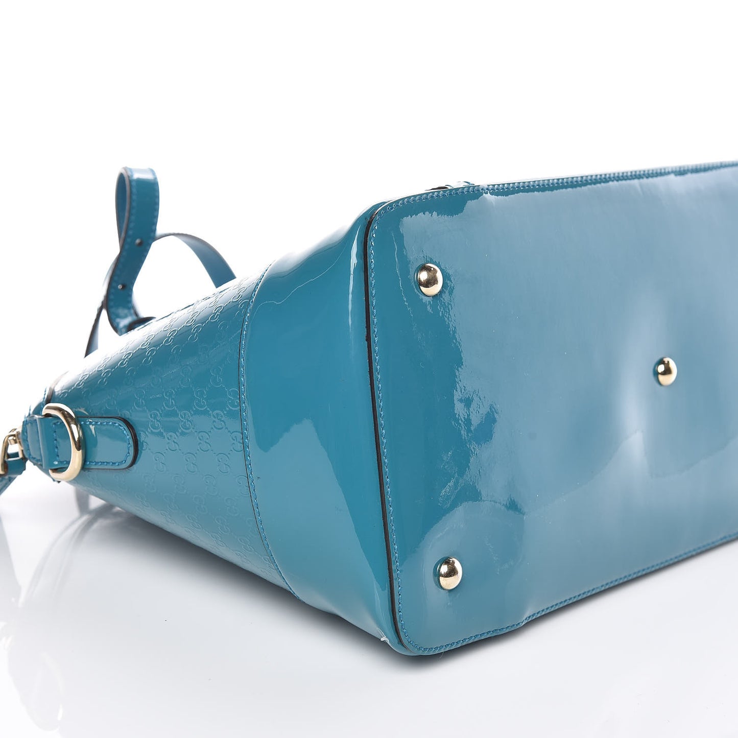 Patent Microguccissima Medium Nice Top Handle Dome Bag Deep Cobalt