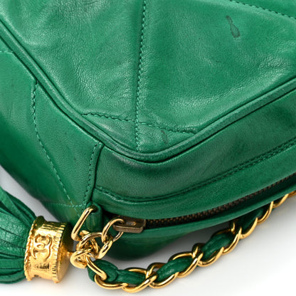 Chanel Lambskin Quilted CC Tassel Camera Case Green 15 of 16