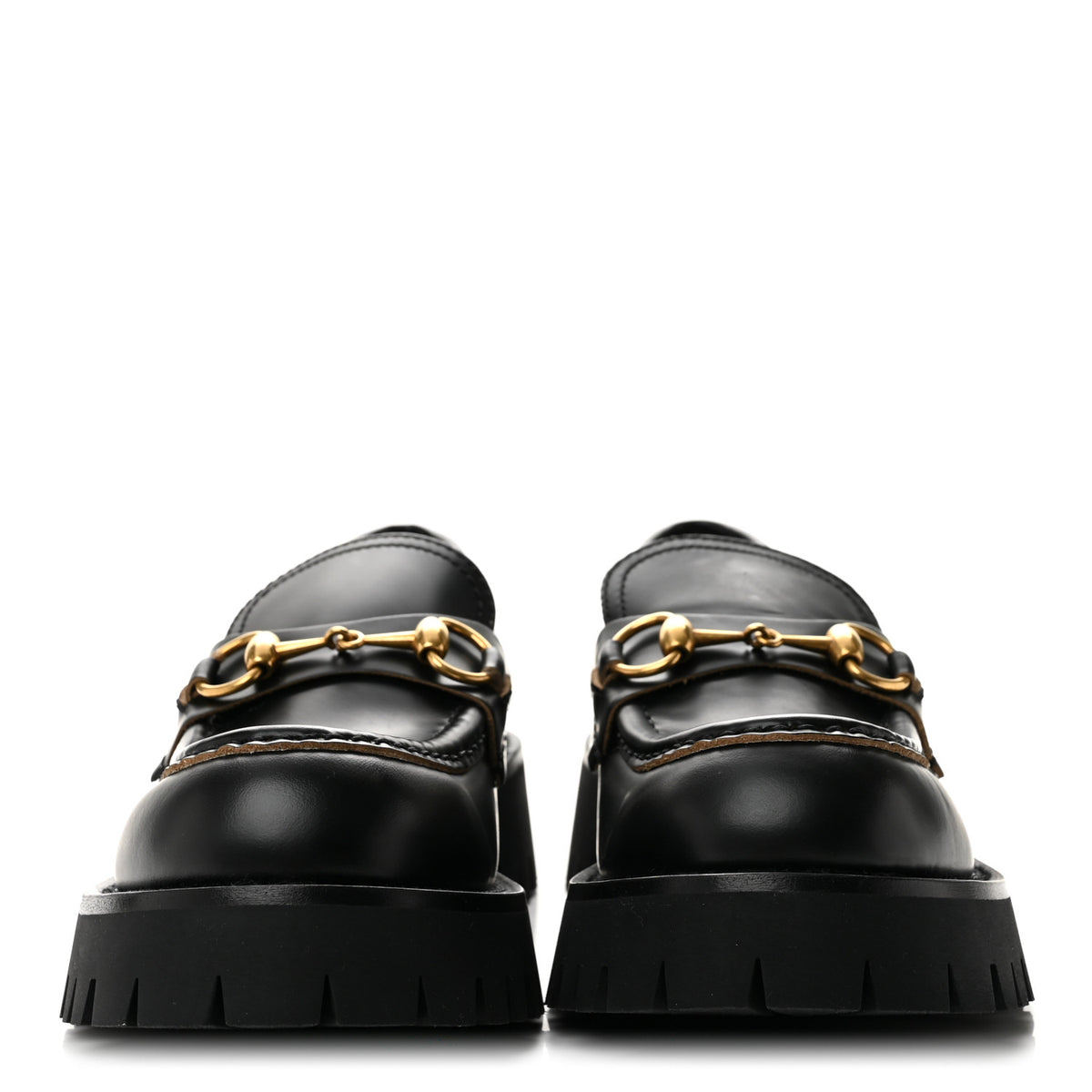 Gucci Cordovan Lux Womens Harald Horsebit 25mm Platform Loafers 37.5 Black 3 of 11
