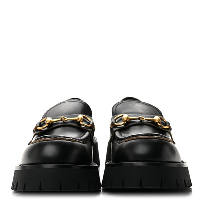 Gucci Cordovan Lux Womens Harald Horsebit 25mm Platform Loafers 37.5 Black 3 of 11