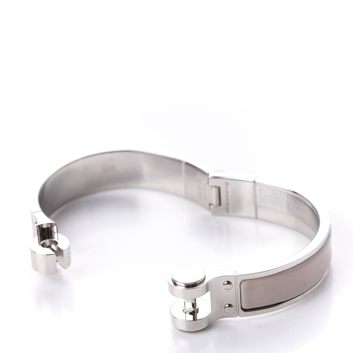 Enamel Charniere Uni Narrow Hinged Bracelet S Beige Rose