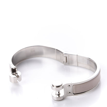 Hermes Enamel Charniere Uni Narrow Hinged Bracelet S Beige Rose 8 of 12