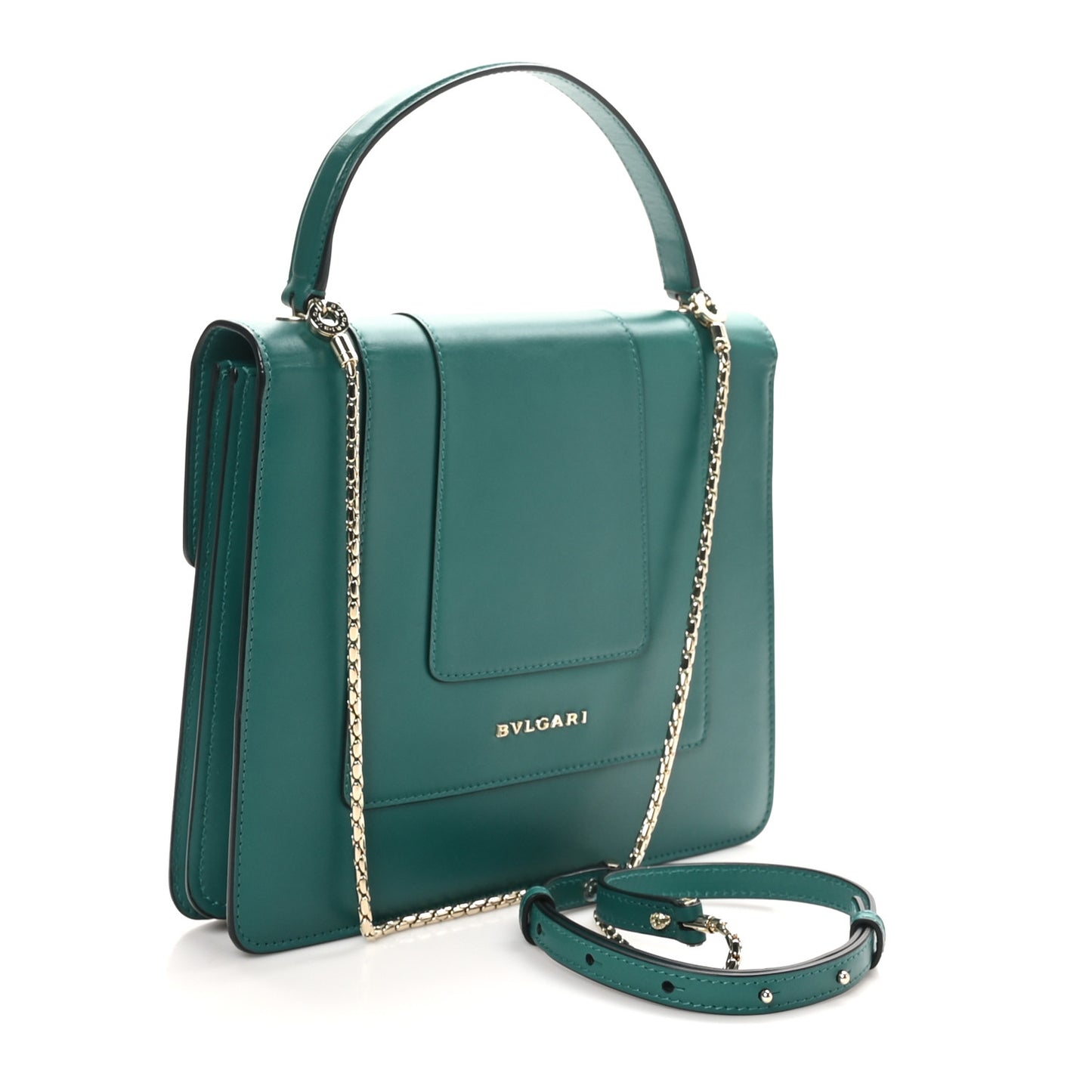 Calfskin Serpenti Forever Top Handle Emerald Green