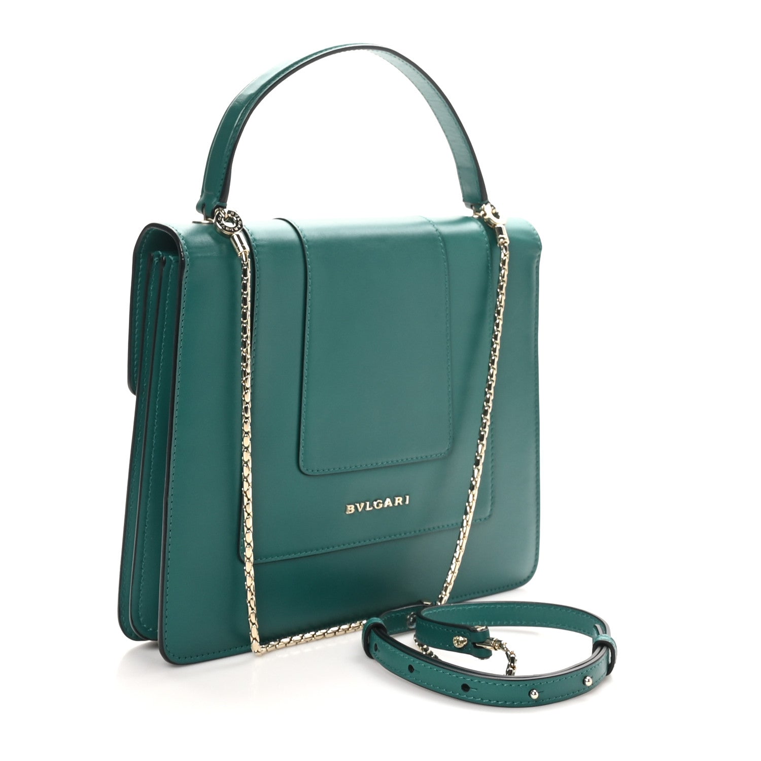 Bulgari Calfskin Serpenti Forever Top Handle Emerald Green 4 of 10