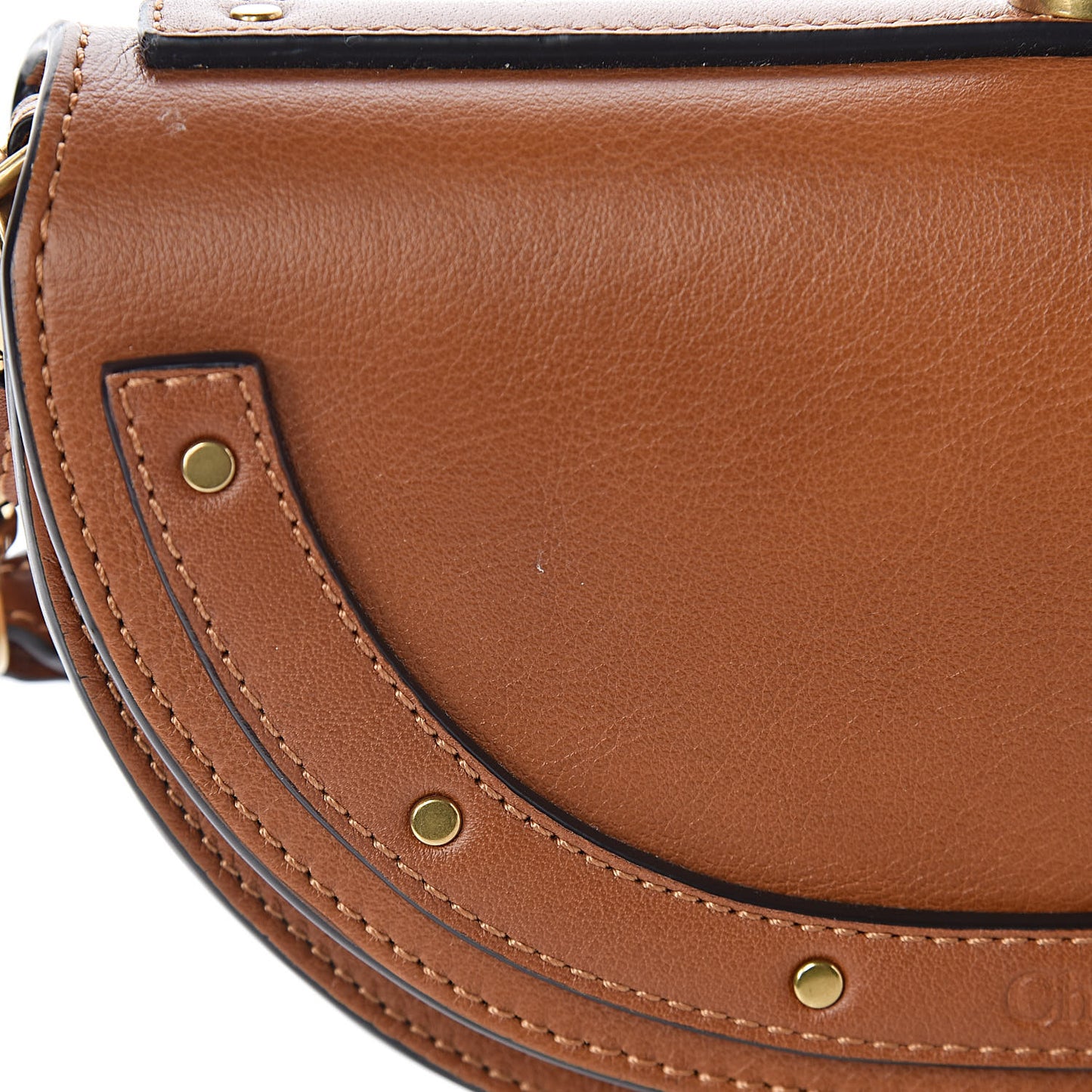 Calfskin Small Nile Bracelet Minaudiere Bag Caramel