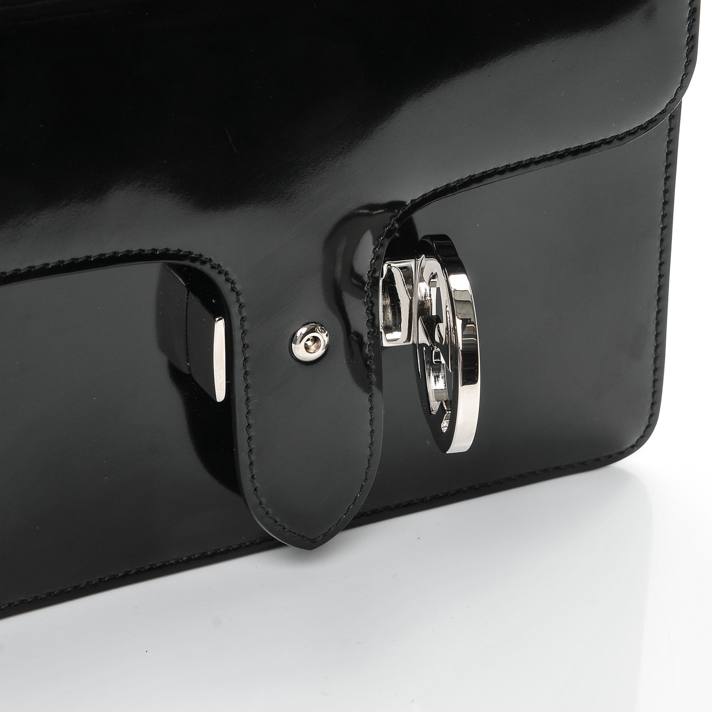 Shade Lux Calfskin Small Interlocking G Shoulder Bag Black
