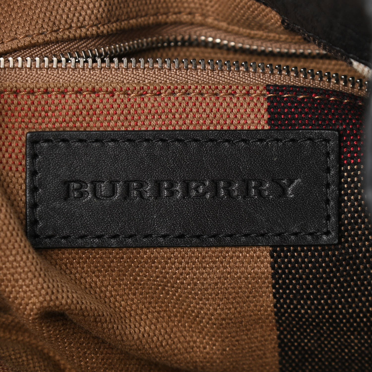 Burberry Grainy Calfskin House Check Medium Maidstone Black 6 of 12