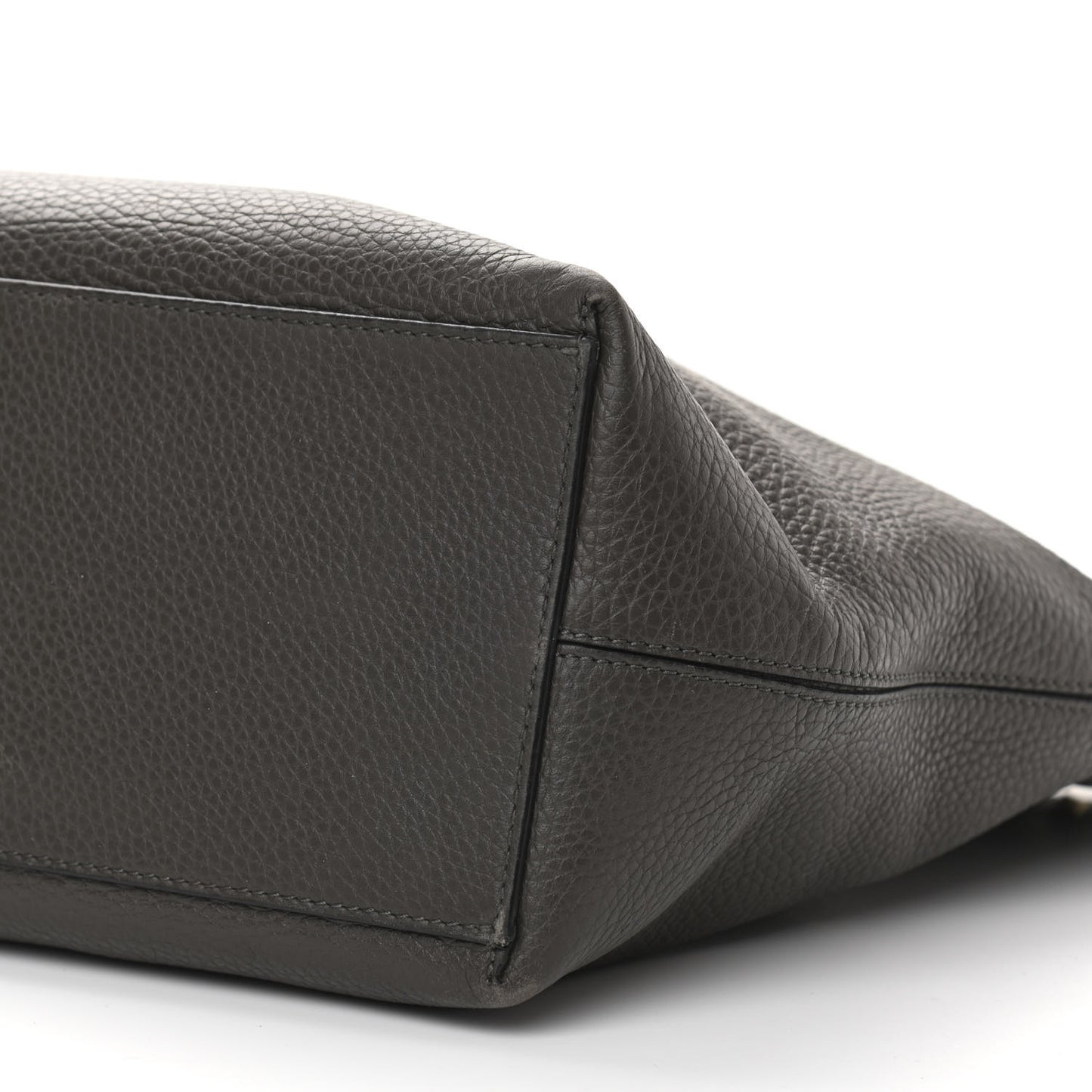 Grained Calfskin Rockstud Shoulder Tote Graphite