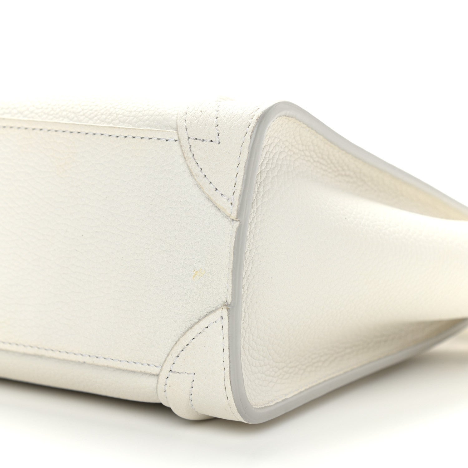 Celine Drummed Calfskin Nano Luggage White 9 of 13