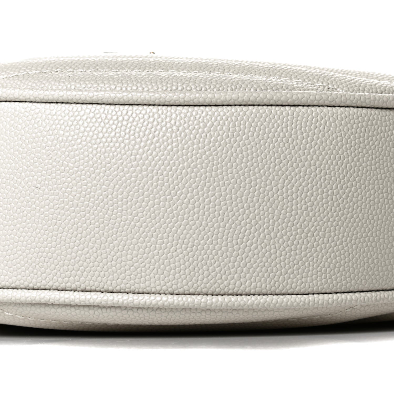 Saint Laurent Grain De Poudre Matelasse Chevron Quilted Round Vinyle Camera Bag Crema Soft 9 of 9