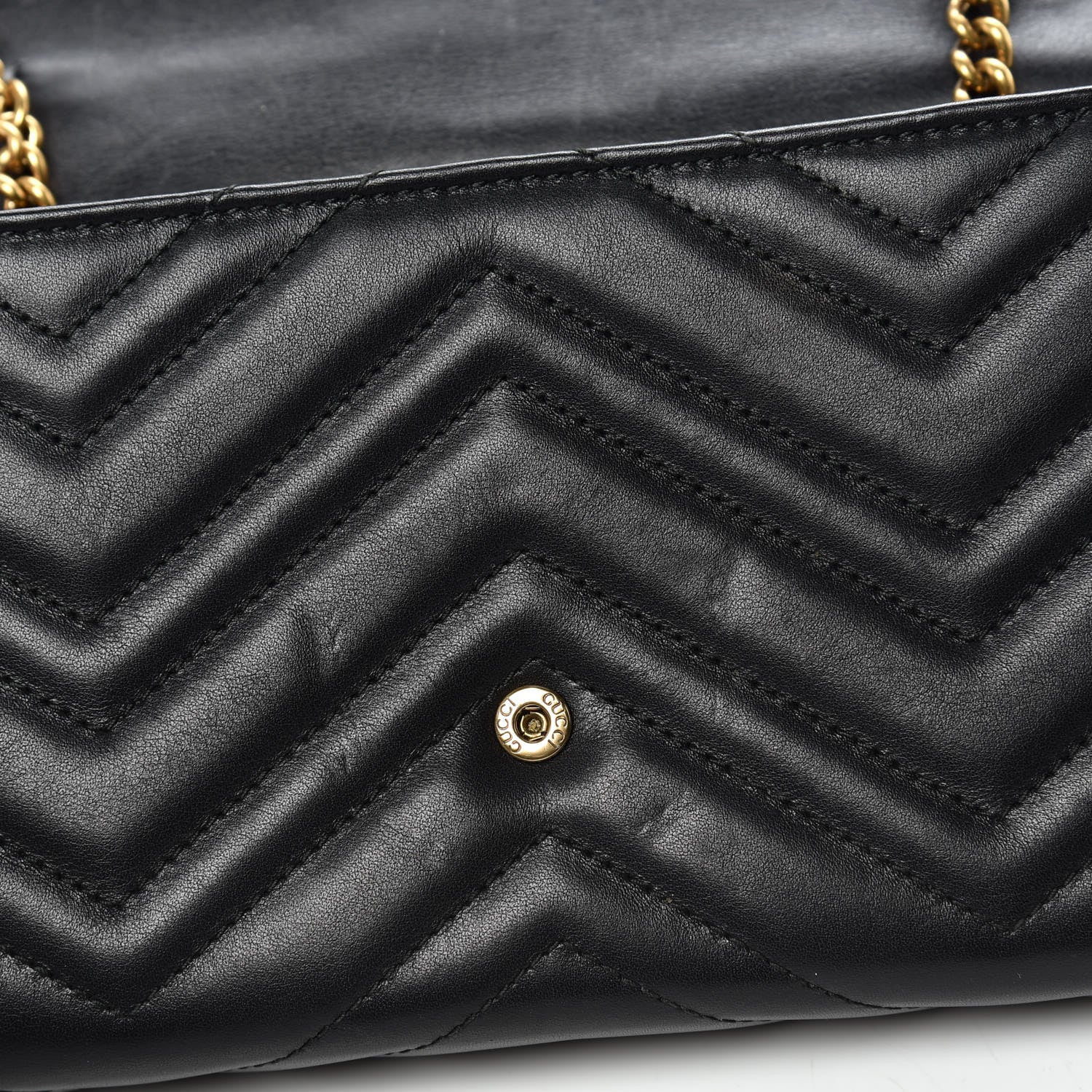 Gucci Calfskin Matelasse GG Marmont Chain Wallet Black 13 of 13