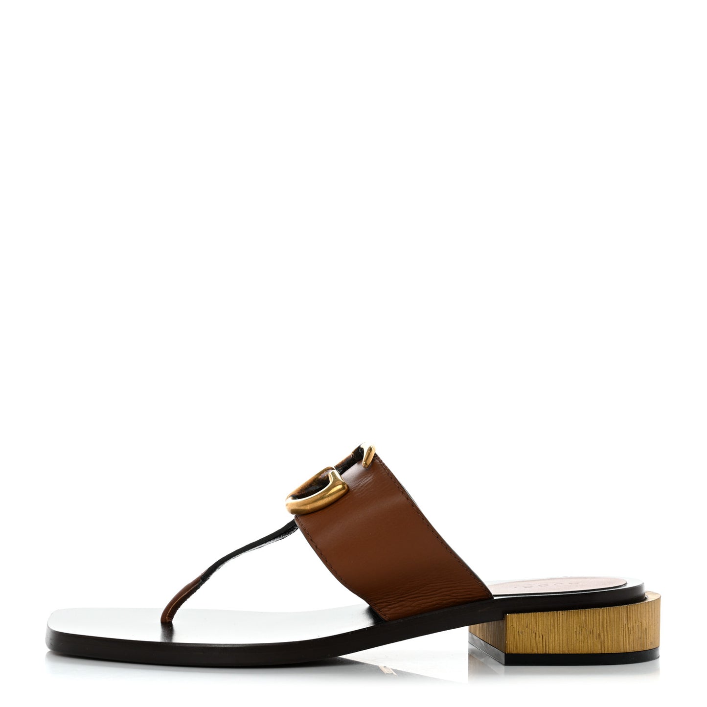 Lifford Calfskin GG Marmont Thong 25mm Sandals 40 Cuir