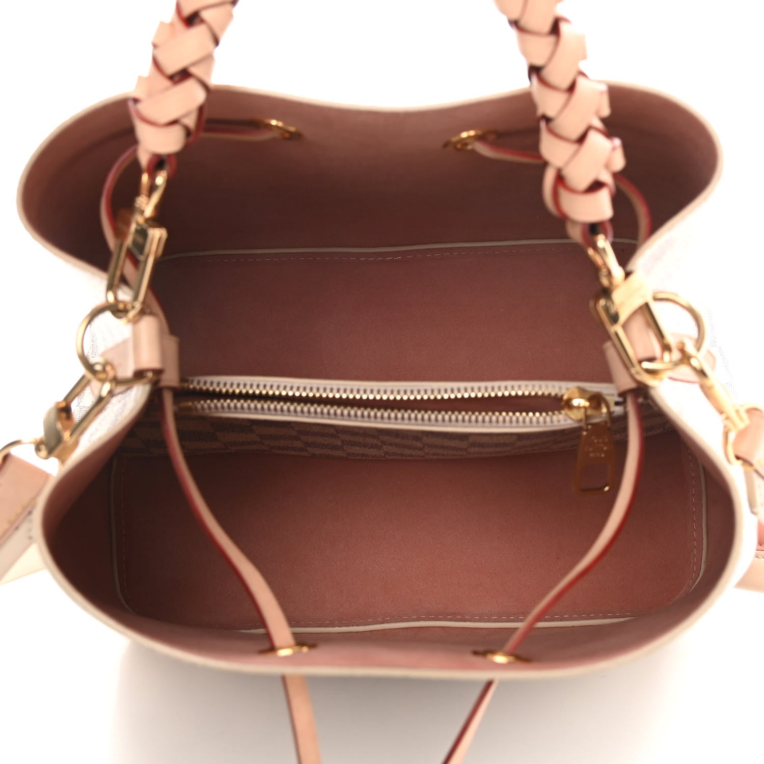 Louis Vuitton Damier Azur Braided Neonoe MM Peach Cream 5 of 12