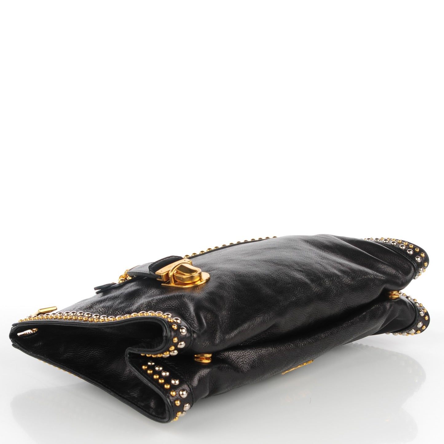 Soft Calf Studded Clutch Nero Black
