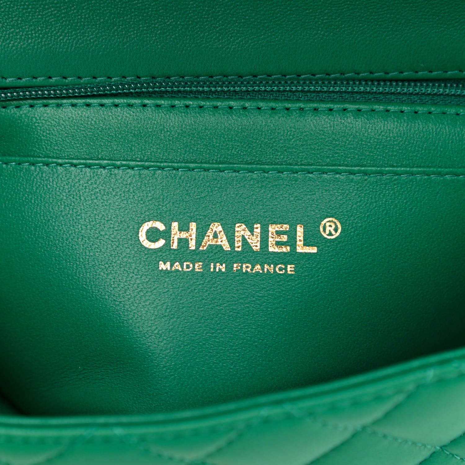 Chanel Lambskin Quilted Mini Top Handle Rectangular Flap Green 6 of 10