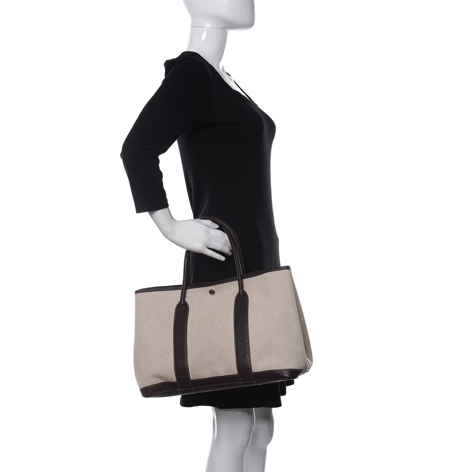 Hermes Toile Buffle Gala Garden Party Tote 36 MM Marron Fonce 2 of 13