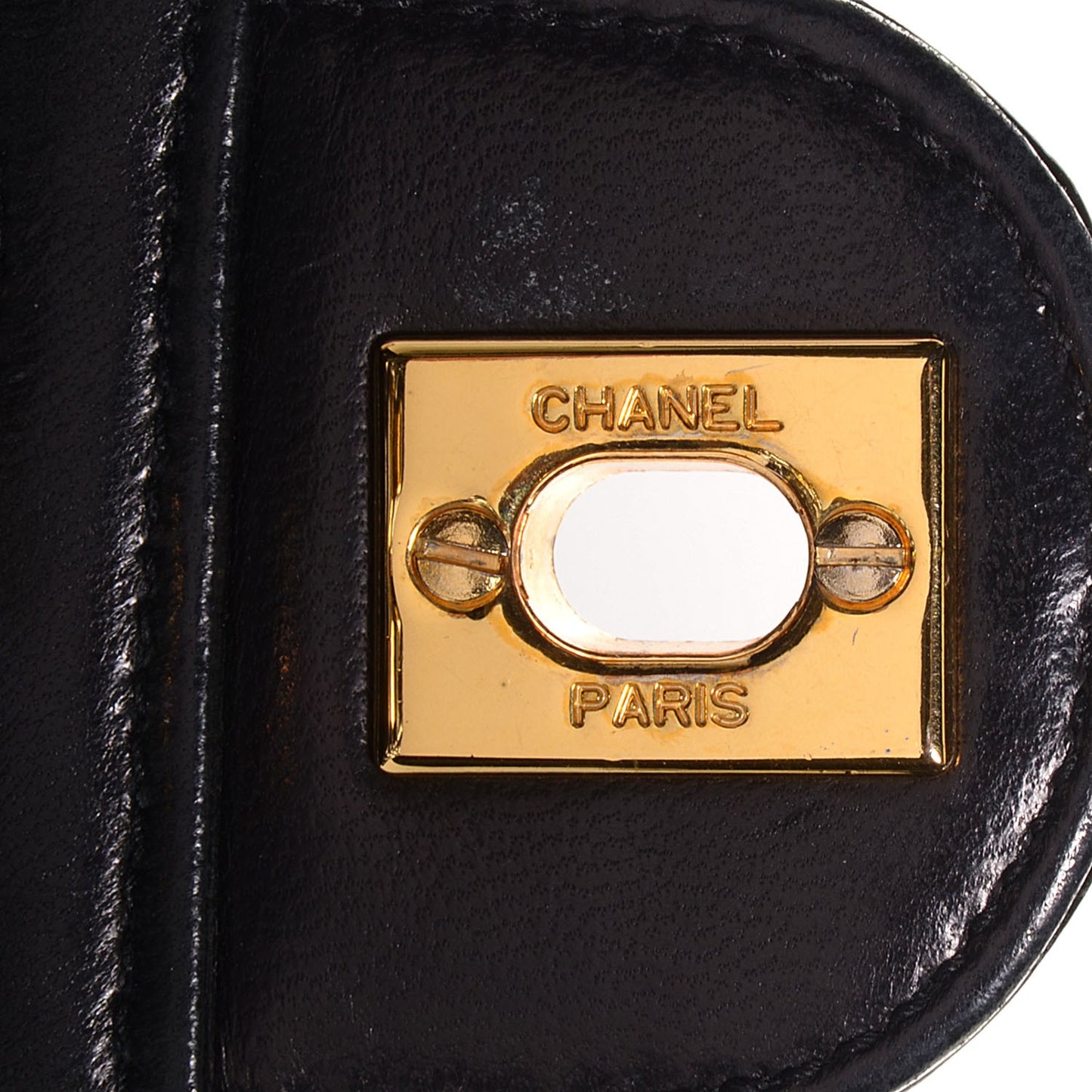 Patent Calfskin Quilted Mini Square Flap Black