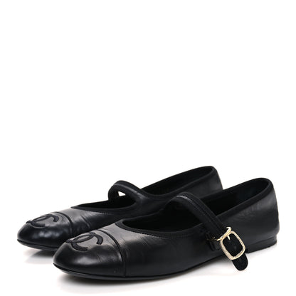 Chanel Lambskin Mary Jane Flats 40 Black 4 of 10