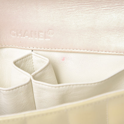 Chanel Patent Quilted East West Chocolate Bar Flap White 9 of 19