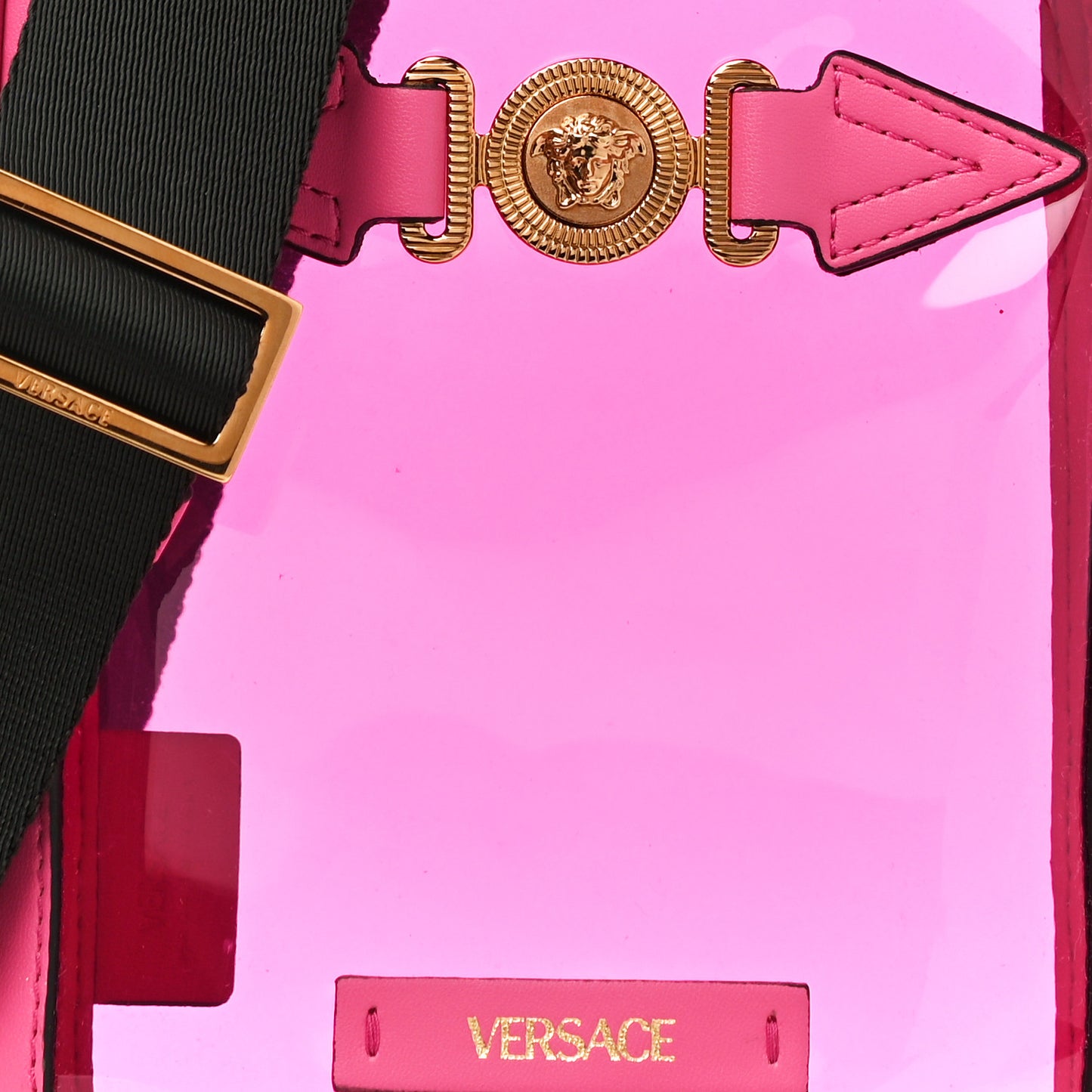 PVC Rubber Medusa Biggie Pouch Bag Fuchsia