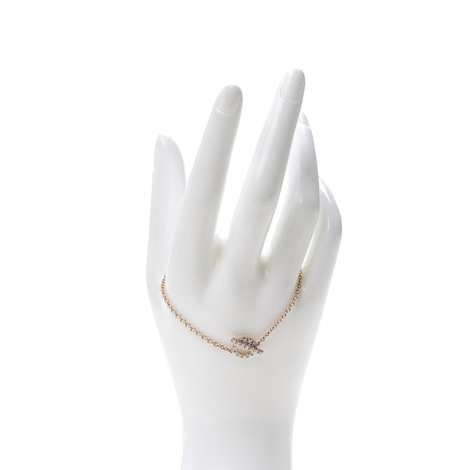 Hermes 18K Rose Gold Diamond Finesse Bracelet ST 2 of 6