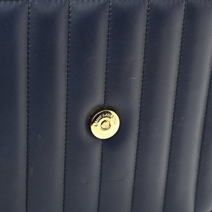 Saint Laurent Lambskin Matelasse Monogram Medium Vicky Chain Bag Blue 11 of 12