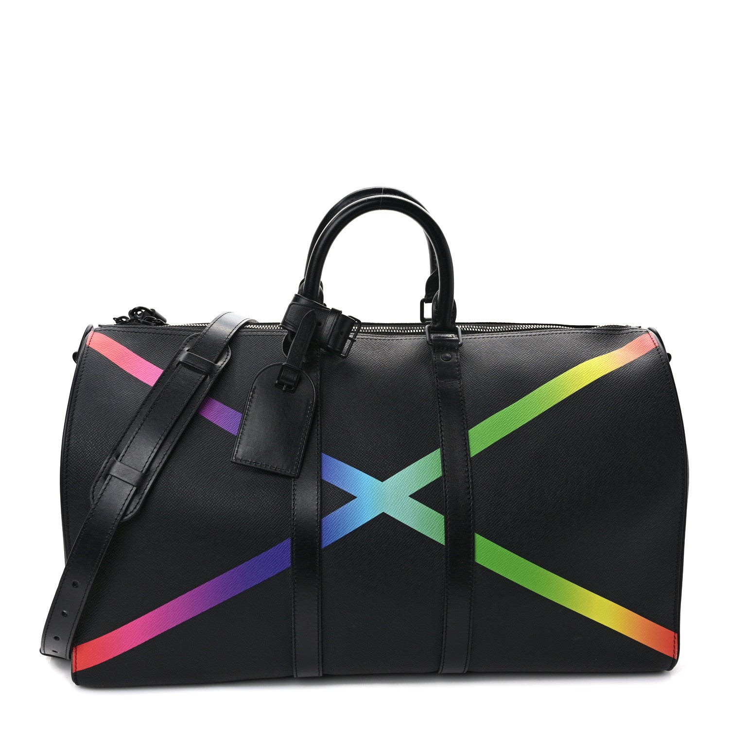 Louis Vuitton Taiga Rainbow Keepall Bandouliere 50 Black 1 of 9